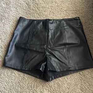 Black Leather Shorts